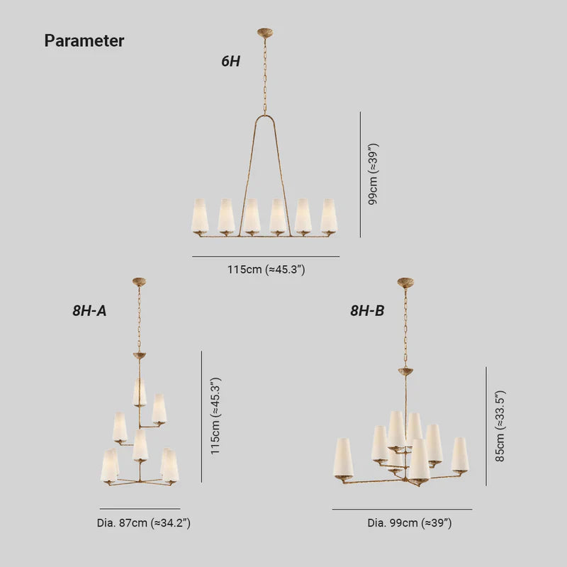 Alessio Design LED Metall Kronleuchter für Wohnzimmer, Küche Schwarz