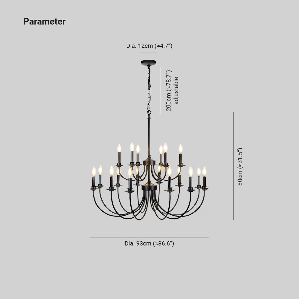 Silva LED  Metall Kronleuchter f��r Wohnzimmer, K��che Schwarz